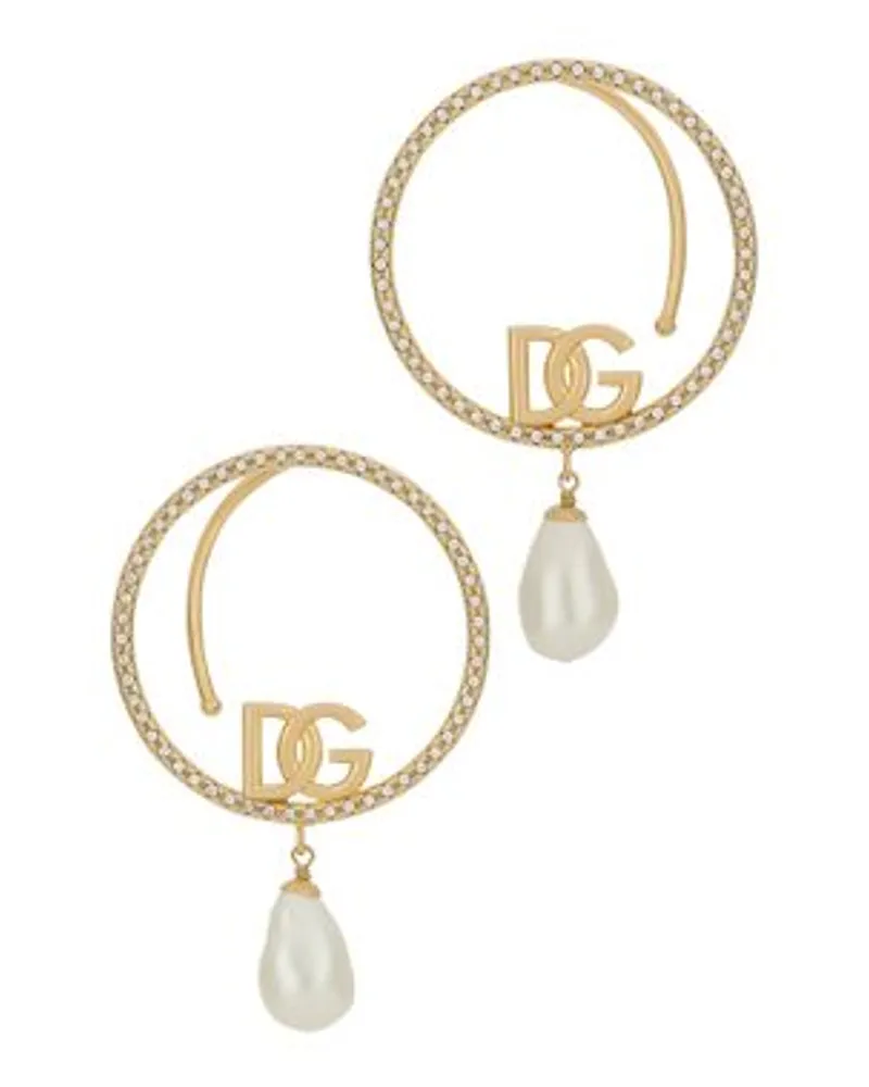 Dolce & Gabbana Creolen Mit Dg Logo Gold