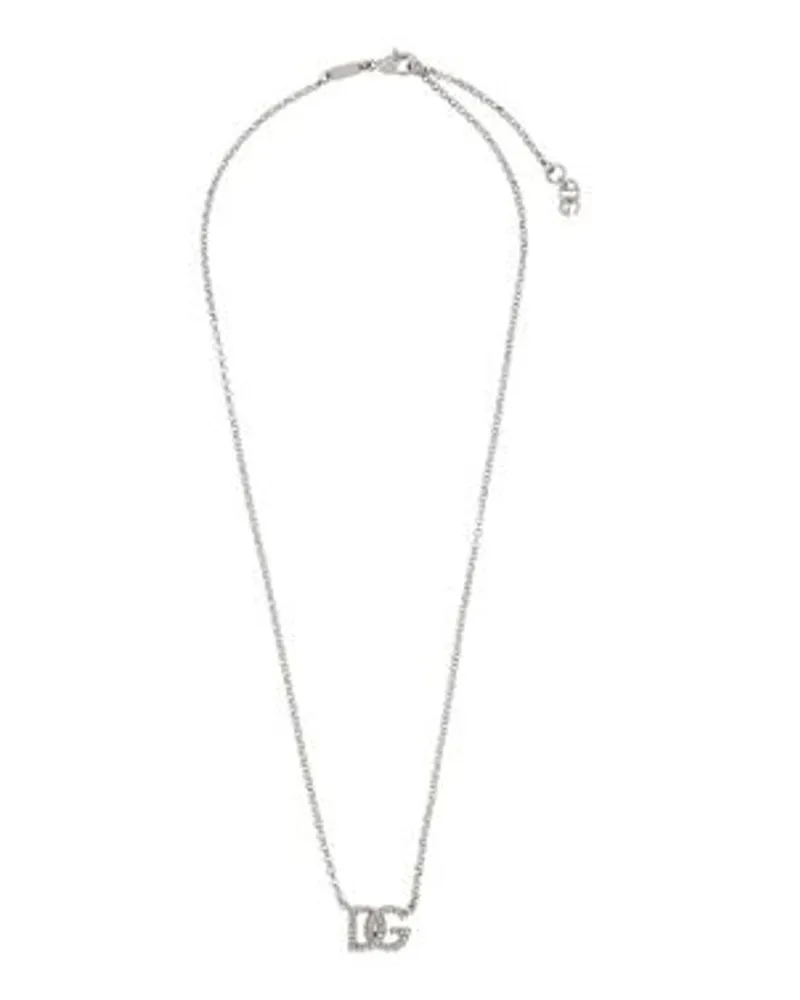 Dolce & Gabbana Gliederhalskette Mit Dg Logo Silver