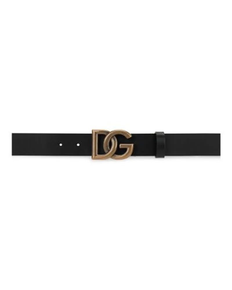 Dolce & Gabbana LedergüRtel Mit Dg Logo Black