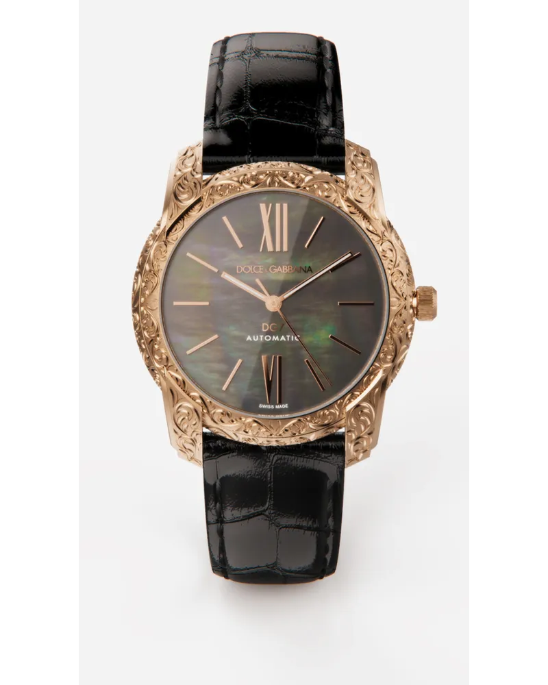 Dolce & Gabbana Uhr Aus Gold Und Perlmutt Schwarz