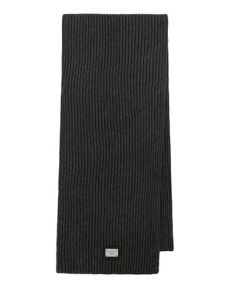 Dolce & Gabbana Wollschal Mit Dg Patch Grey