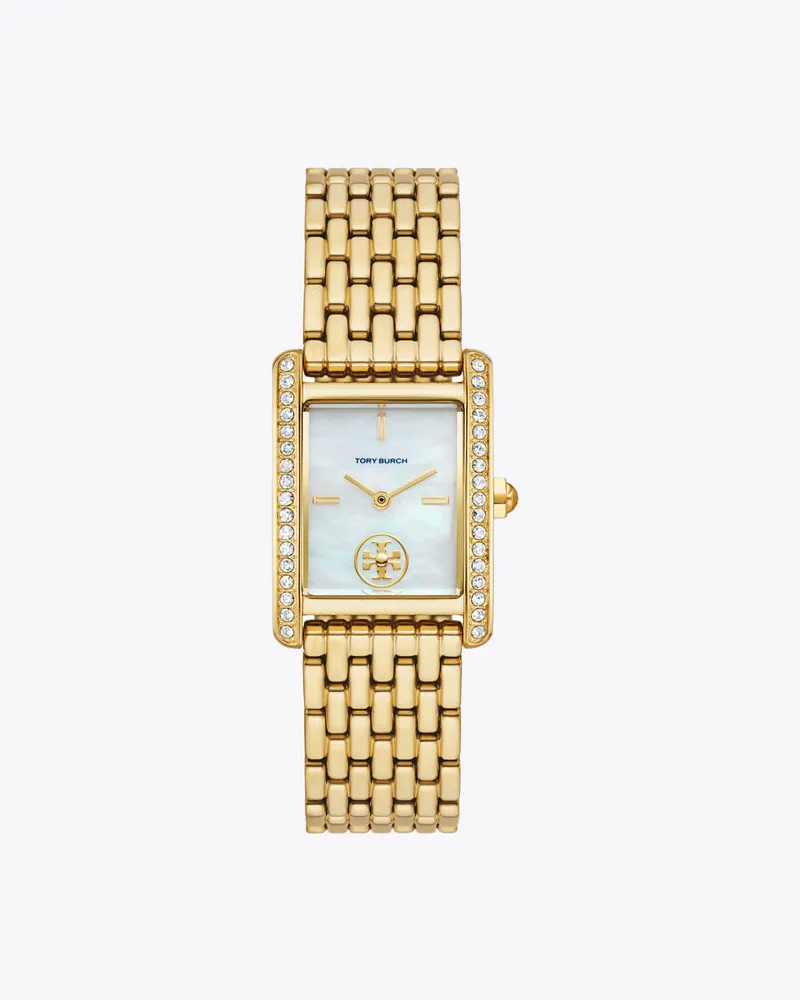 Tory Burch Eleanor Watch Gold Tone Stainless Steel White