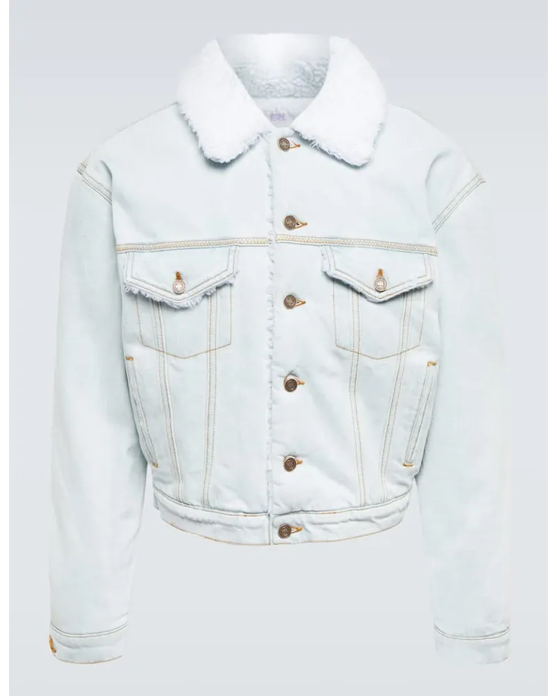 ERL Jeansjacke Mit Faux Shearling Blau