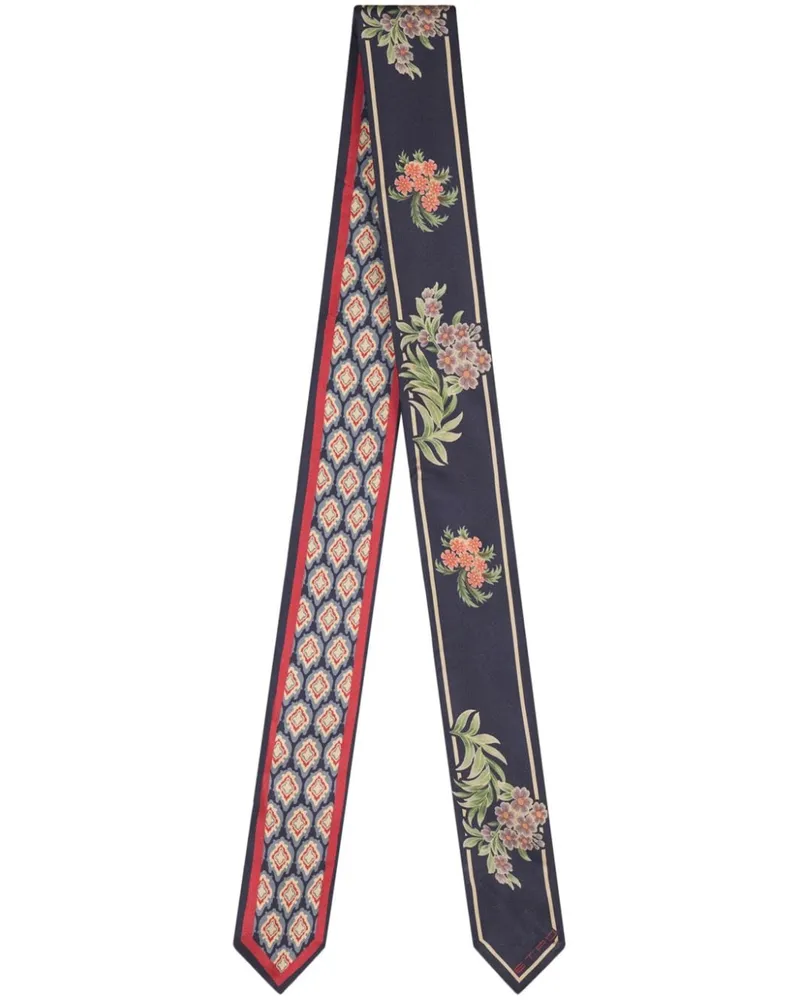 Etro Schal Aus Seide Mit Paisley Print Blau