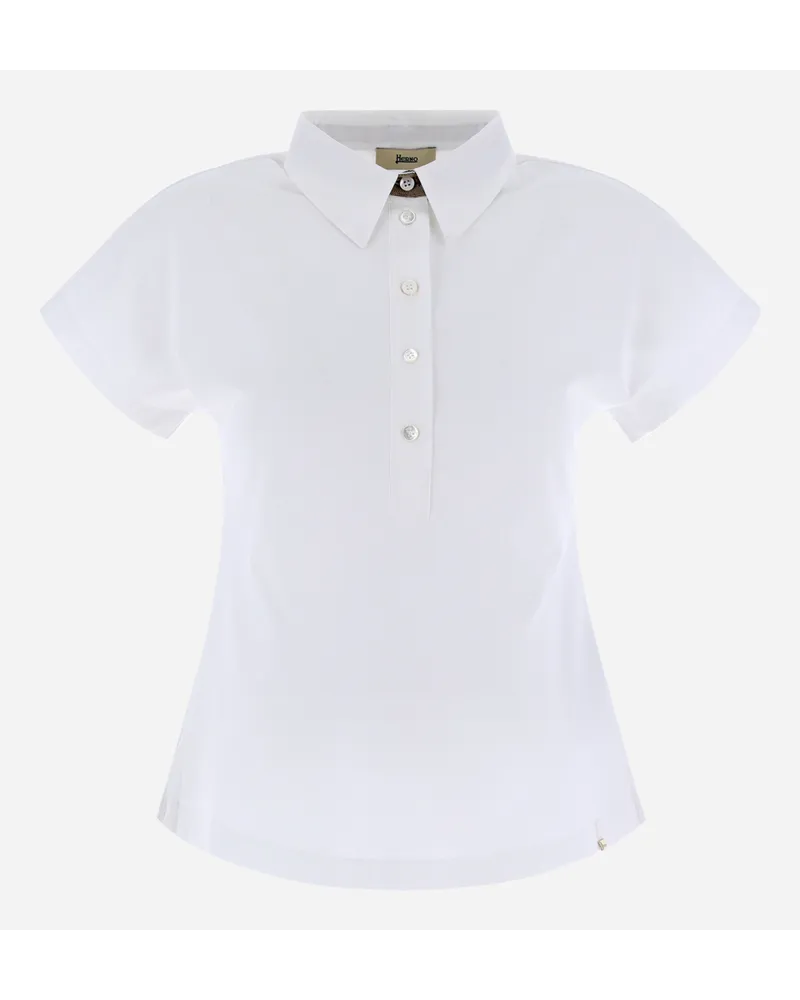 Herno Ever Cotton Interlock New Popeline Und Monogram Poloshirt Weiß