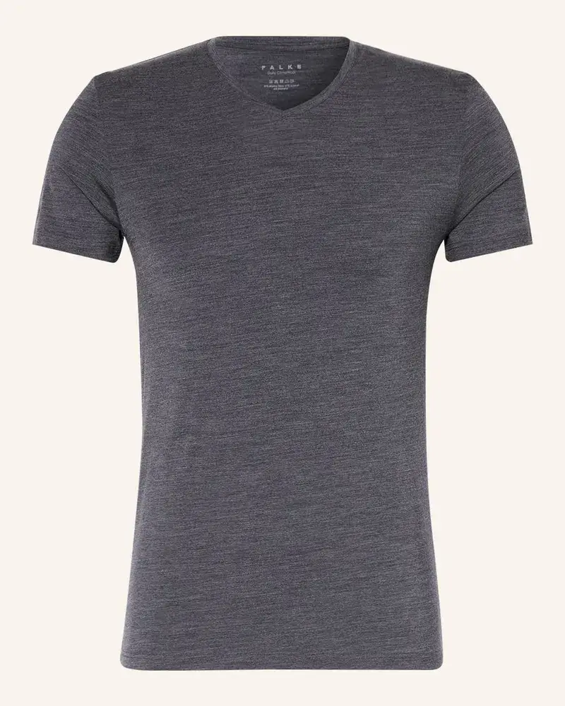 Falke V Shirt Daily Climawool Mit Merinowolle Grau
