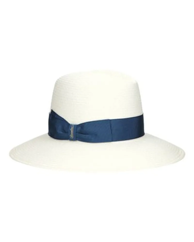 Borsalino Feiner Panamahut Mit Breiter Krempe Claudette White