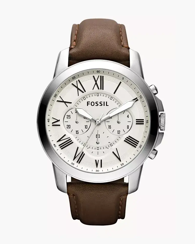Fossil Herrenuhr Grant Leder Braun