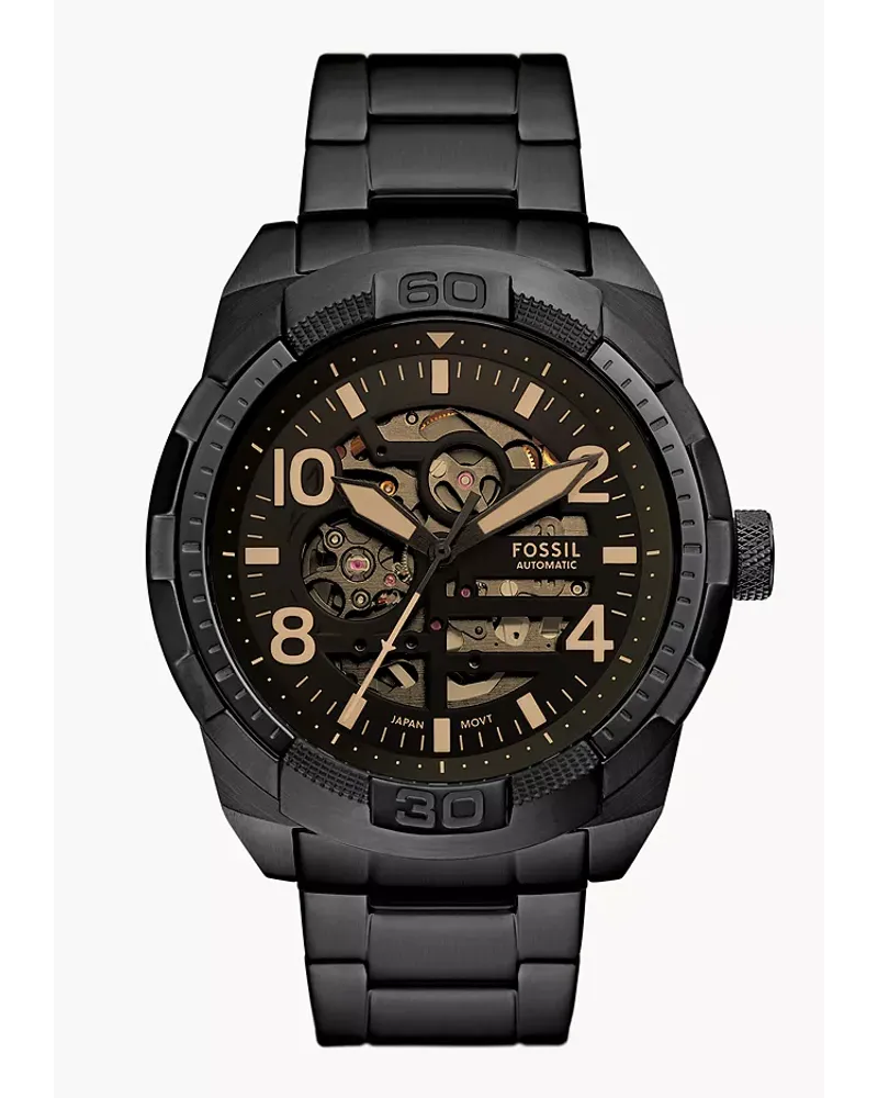 Fossil Uhr Bronson Automatikwerk Edelstahl Schwarz