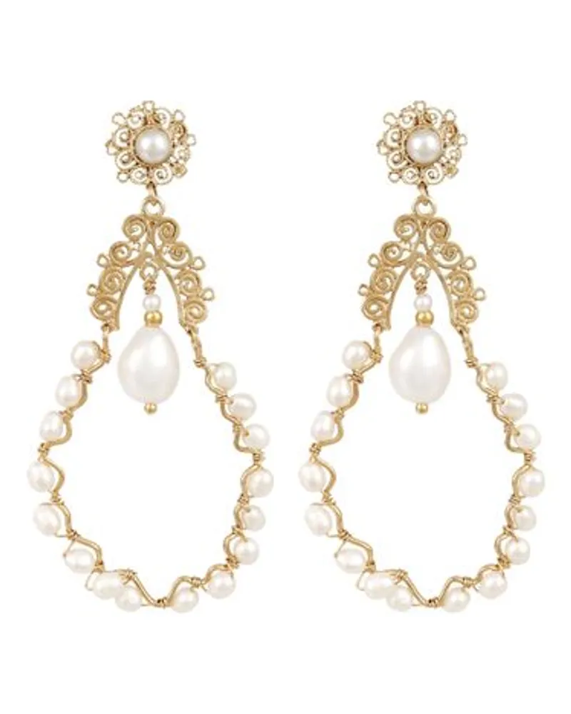 Gas Bijoux Ohrringe Nubia Gold White