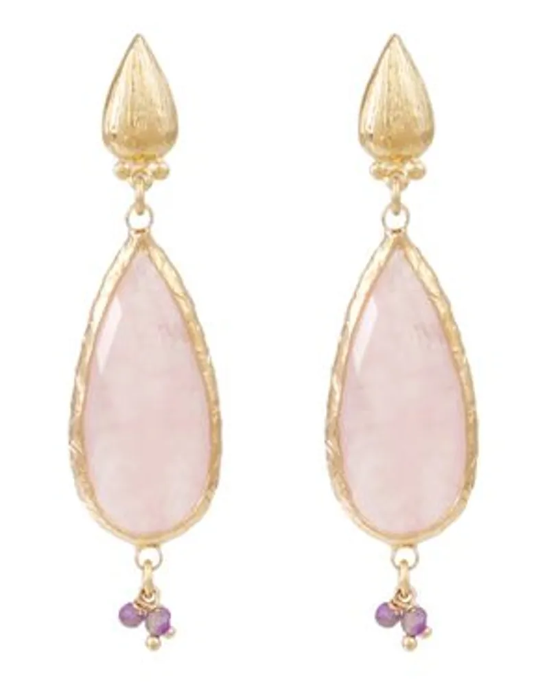 Gas Bijoux Ohrringe Serti Goutte Pink