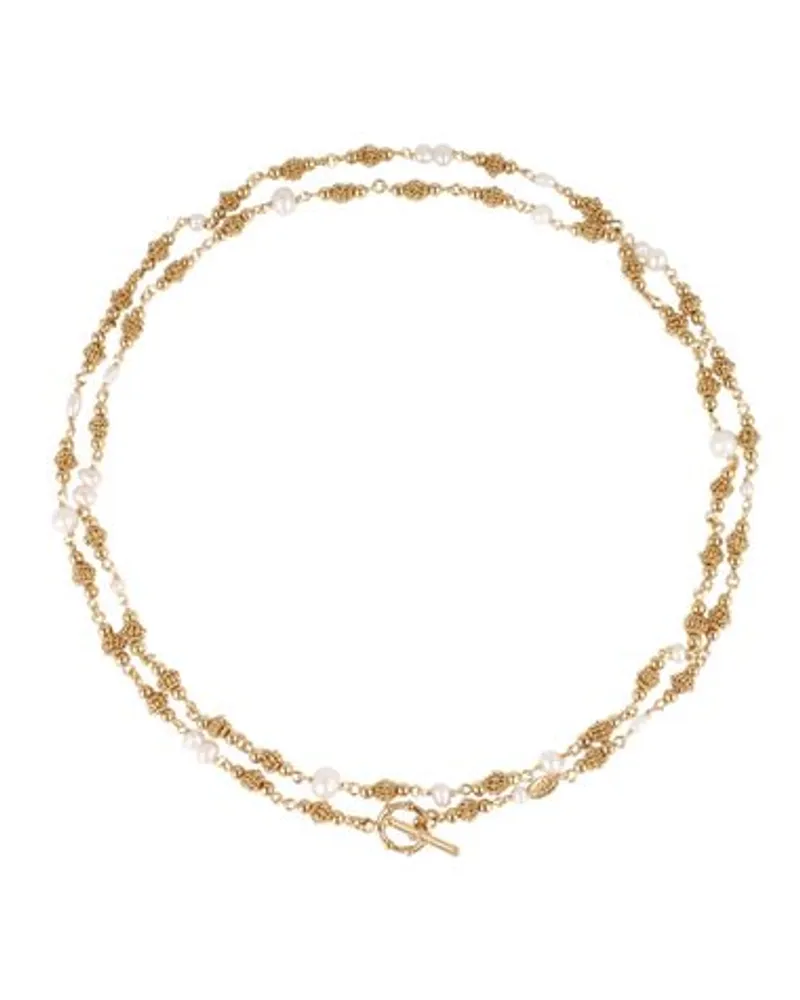 Gas Bijoux Sautoir Rosario Gold White