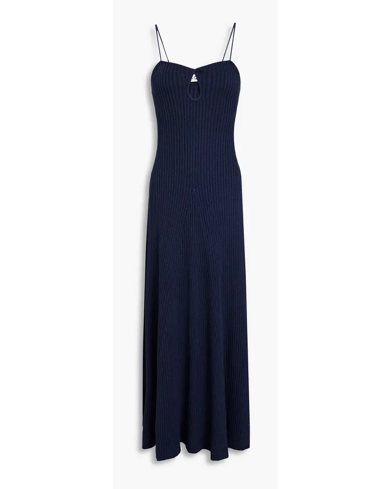Anna Quan Geripptes Midikleid Aus Baumwolle Mit Cut Outs Blau