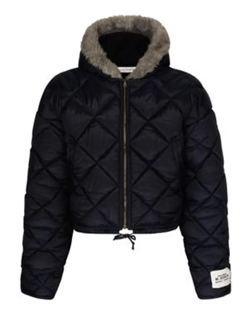 Dolce & Gabbana Gesteppte Canvasjacke Mit Kapuze Blue