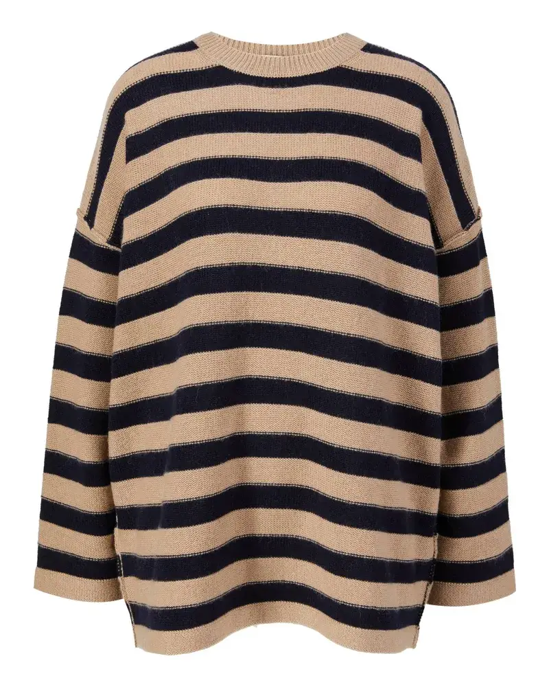 ALLUDE Gestreifter Woll Cashmere Pullover Schwarz/Braun Braun
