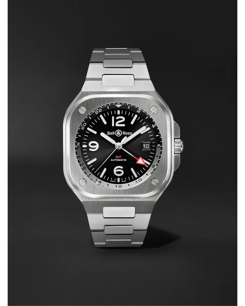 Bell & Ross Gmt Automatic 41 Mm Uhr Aus Edelstahl Ref. Nr. Br05g Bl St/Sst Schwarz