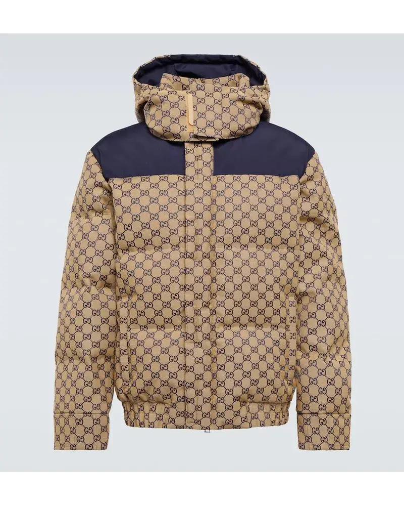 Gucci Daunenjacke Gg Aus Canvas Blau