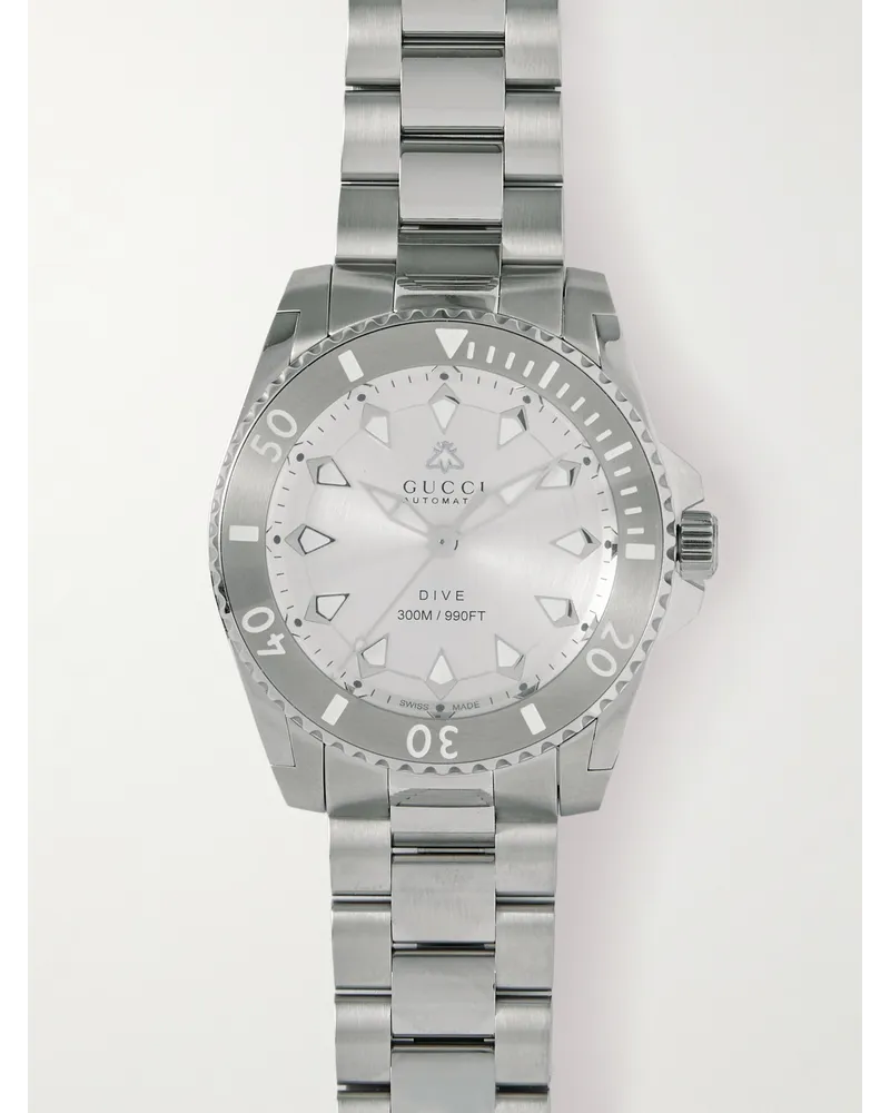 Gucci Dive Uhr Aus Edelstahl Weiß
