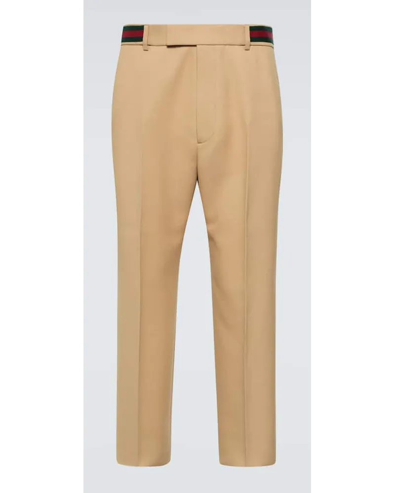 Gucci Gerade Hose Aus Drill Beige