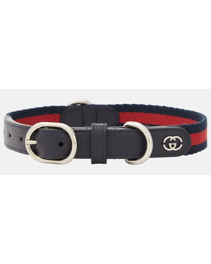 Gucci Halsband Fuer Hunde Web Stripe Blau