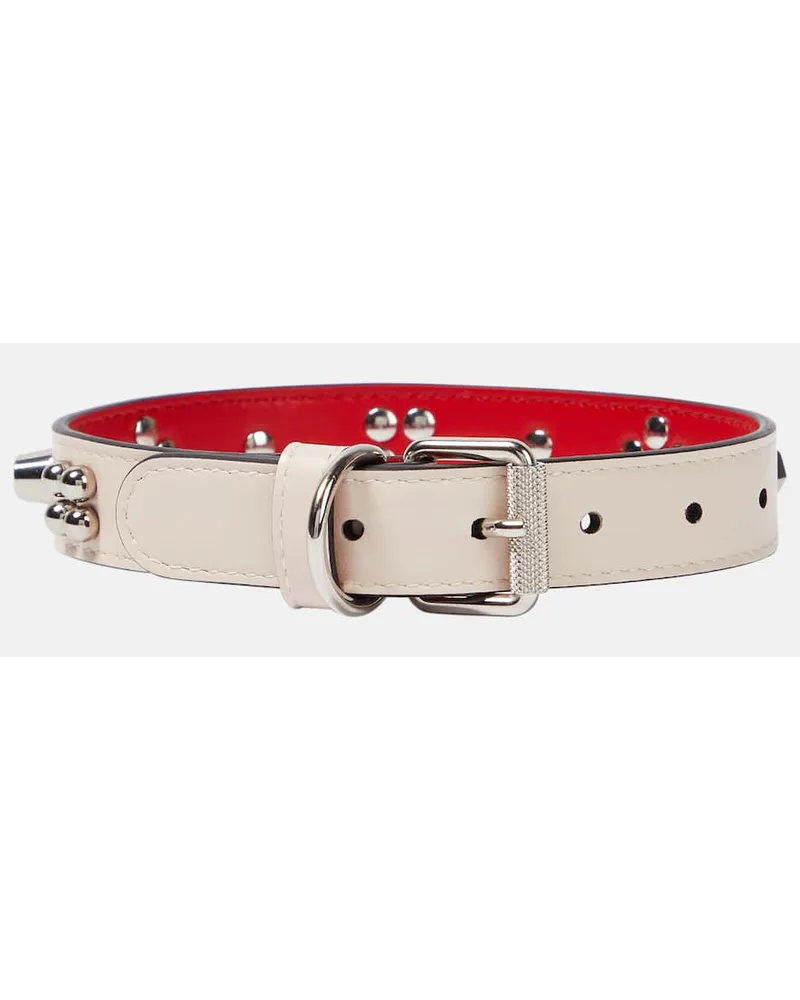 Christian Louboutin Halsband Fuer Hunde Loubicollar Aus Leder Schwarz