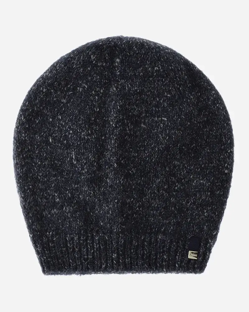 Herno Beanie Aus Angel Marineblau
