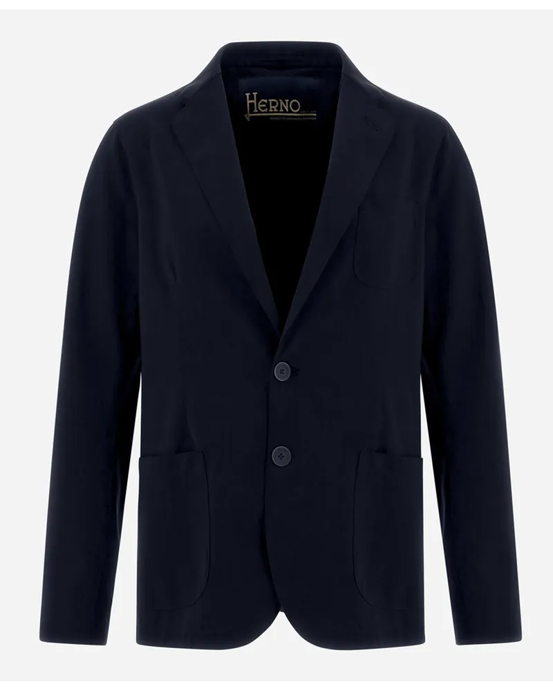 Herno Blazer Aus Non Washed Light Scuba Marineblau