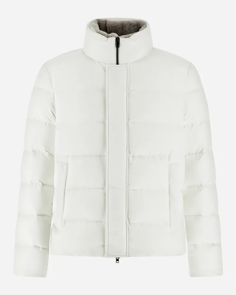 Herno Bomberjacke Aus Arendelle Und Faux Fur Weiß