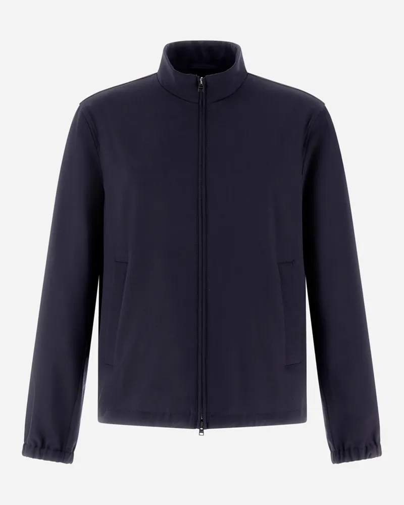 Herno Bomberjacke Aus Crepe Fluid Marineblau