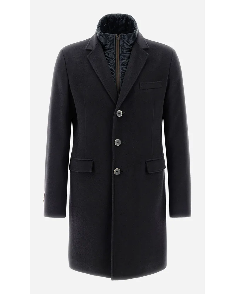 Herno Business Cashmere Mantel Marineblau