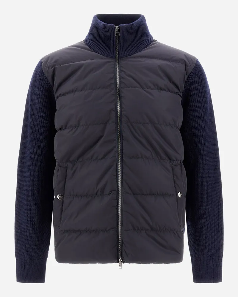 Herno Cardigan Aus Ardesia Und Fingal Marineblau