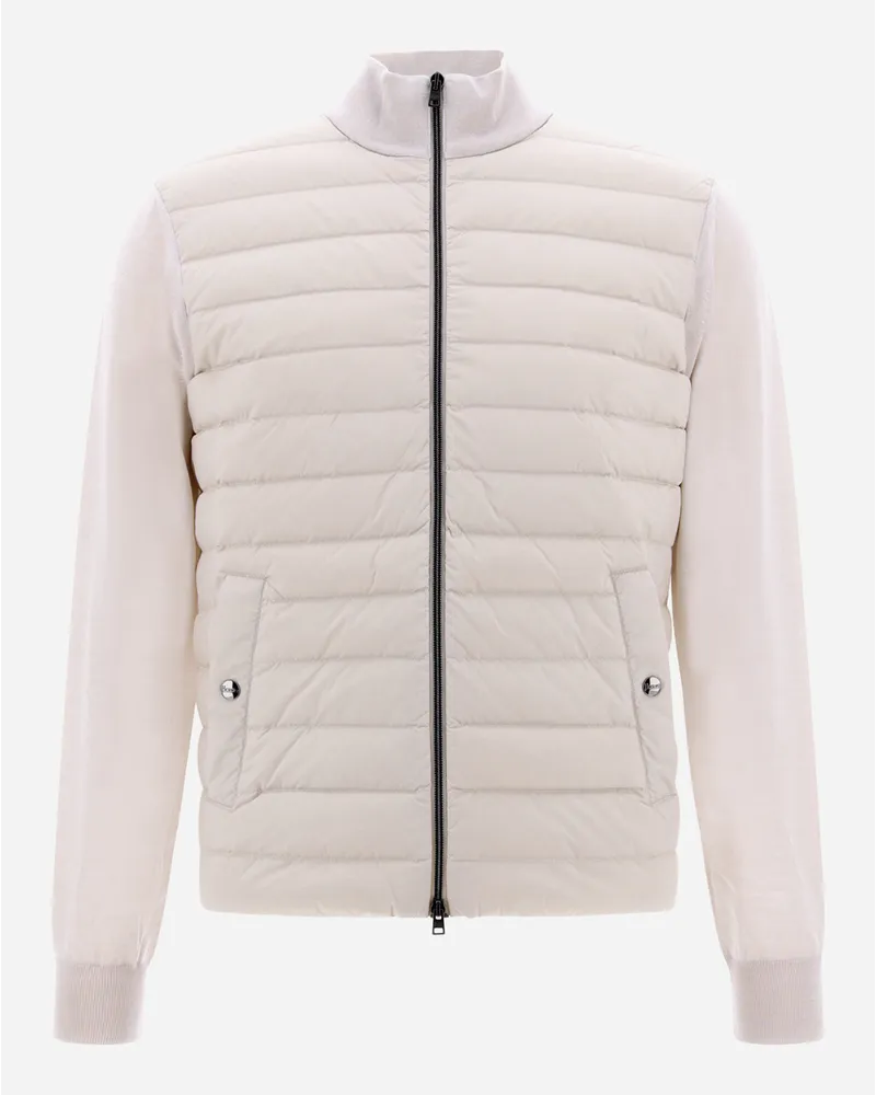 Herno Cardigan In Seide Wolle & Nuage Eis