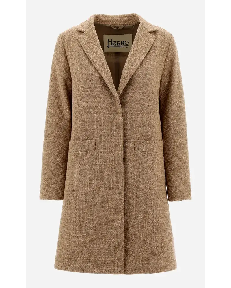 Herno Cotton Paillettes Mantel Sand