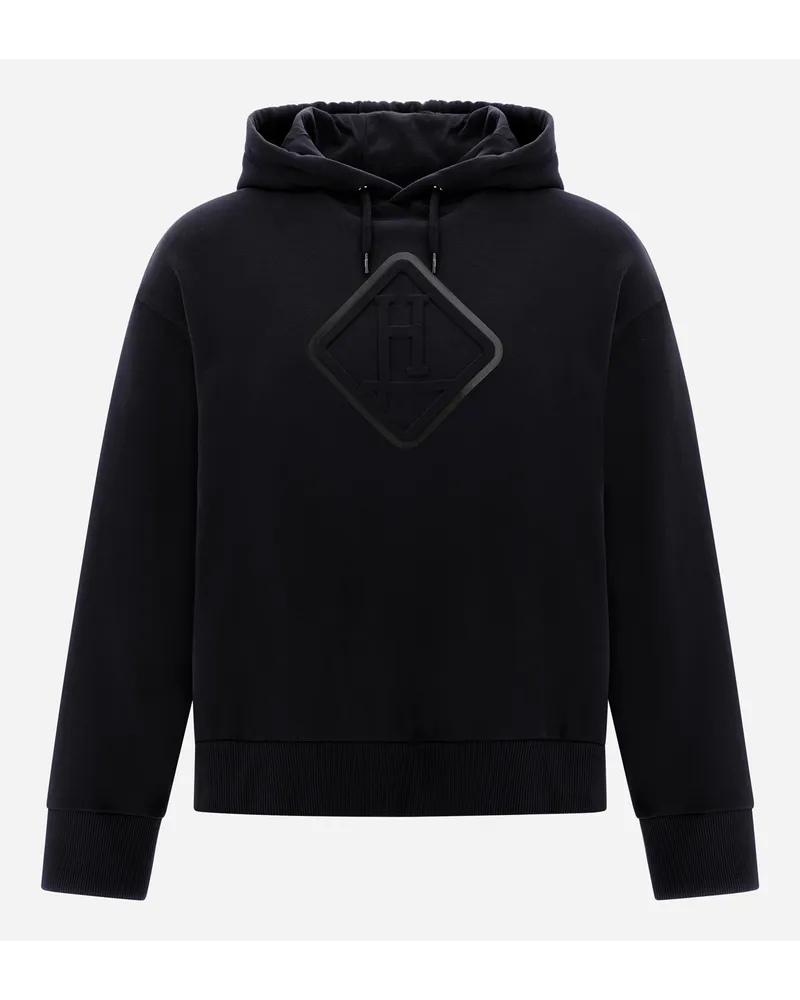 Herno Diagonal Cotton Fleece Sweatshirt Schwarz