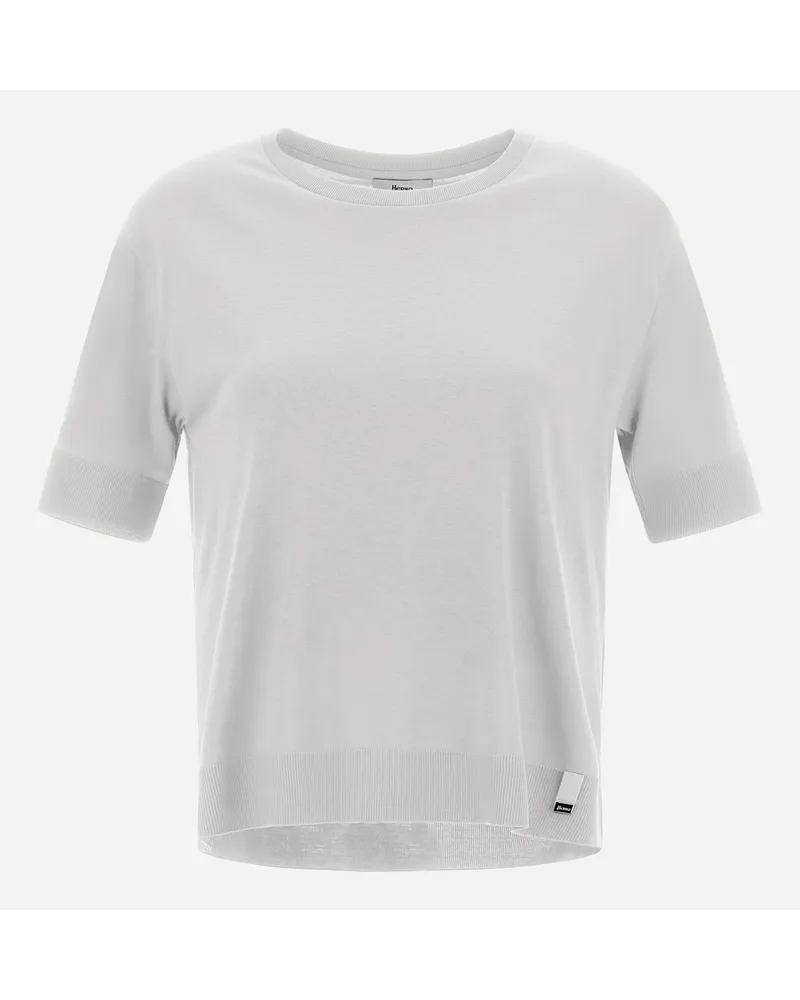 Herno Glam Knit Effect T Shirt Weiß