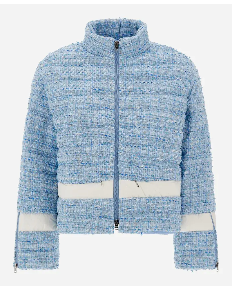 Herno Glam Tweed And Ecoage Bomberjacke Hellblau