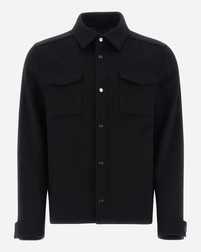 Herno Hemd Aus New Wool Cashmere Schwarz