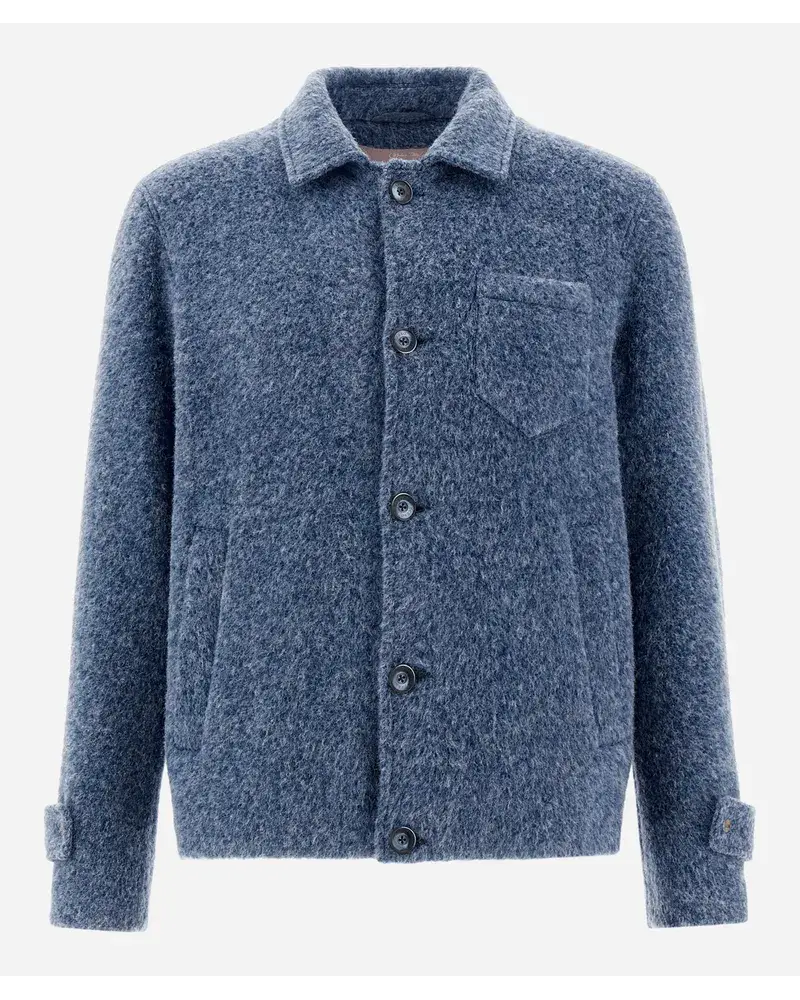 Herno Hemd Resort Aus Fog Wool Denim