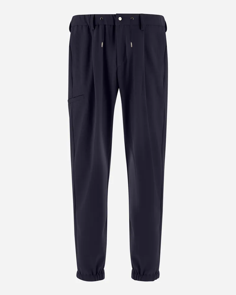 Herno Hose Aus Crepe Fluid Marineblau