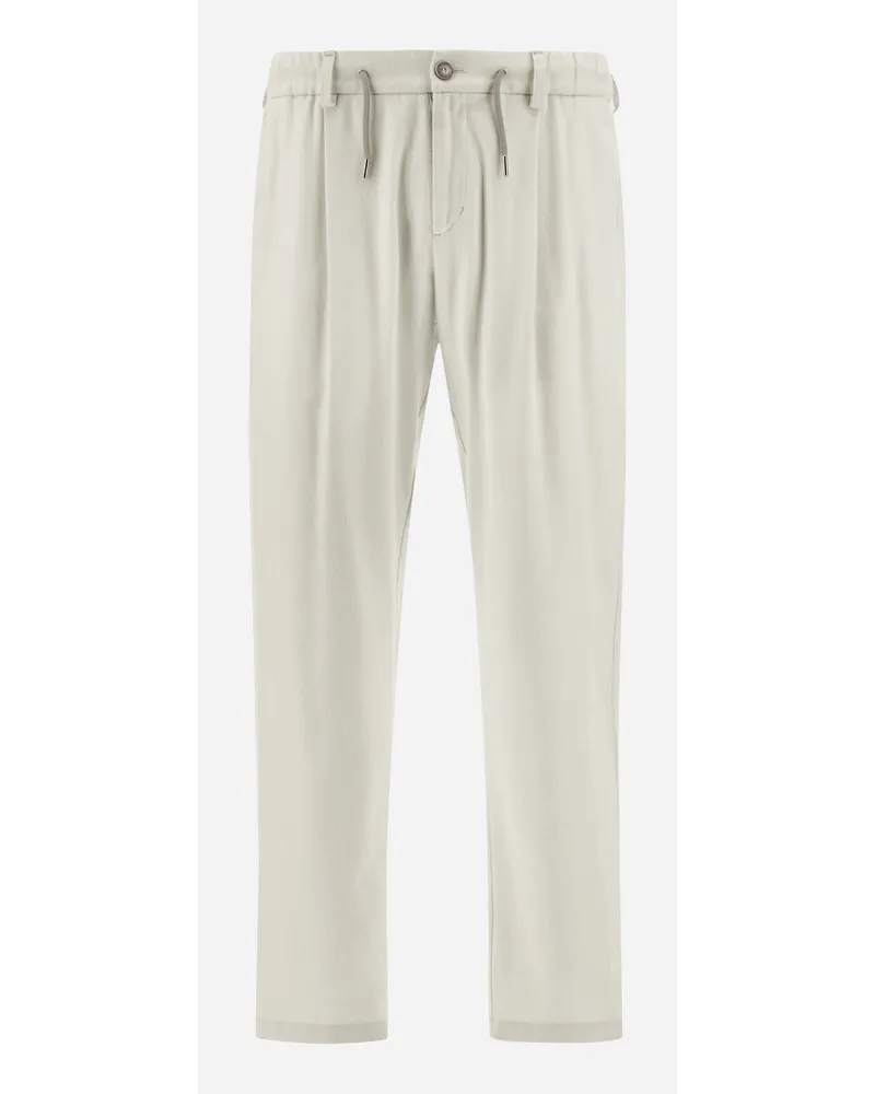 Herno Hose Resort Aus Kaschmir Seide Elfenbein