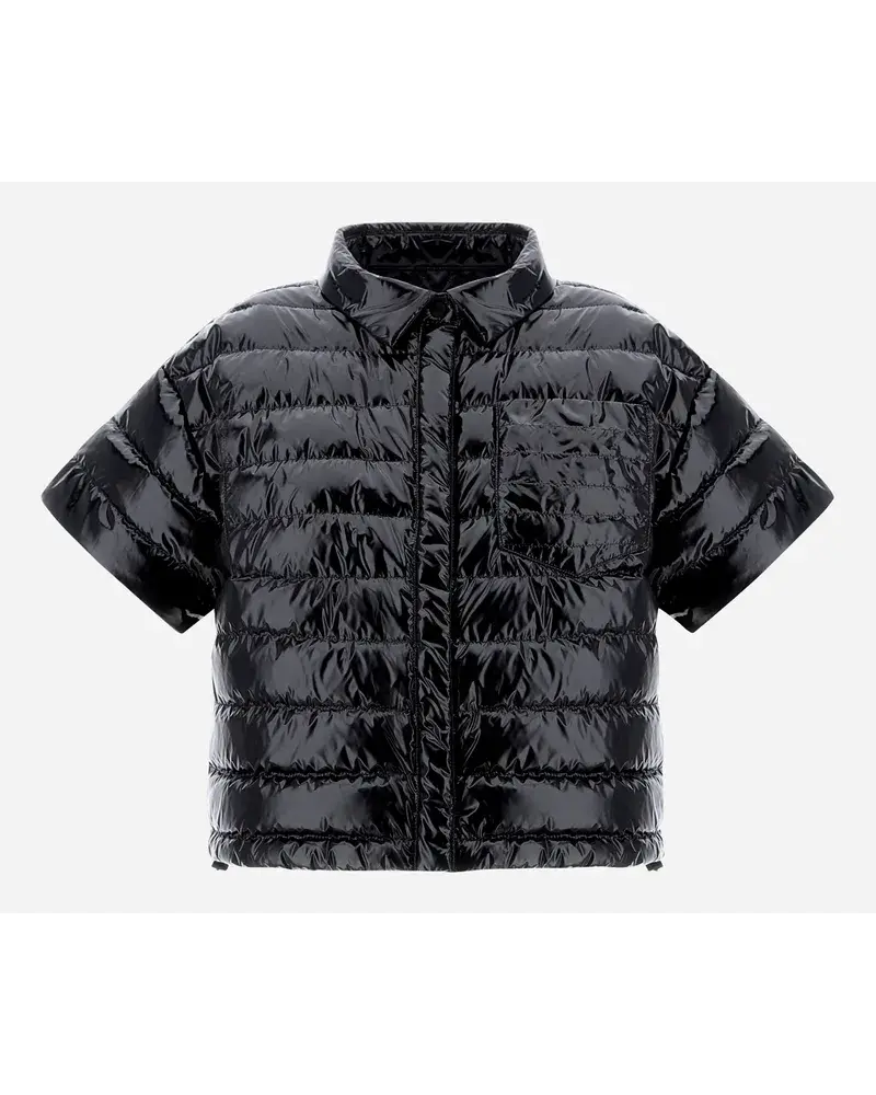Herno KurzäRmelige Gloss Bomberjacke Schwarz