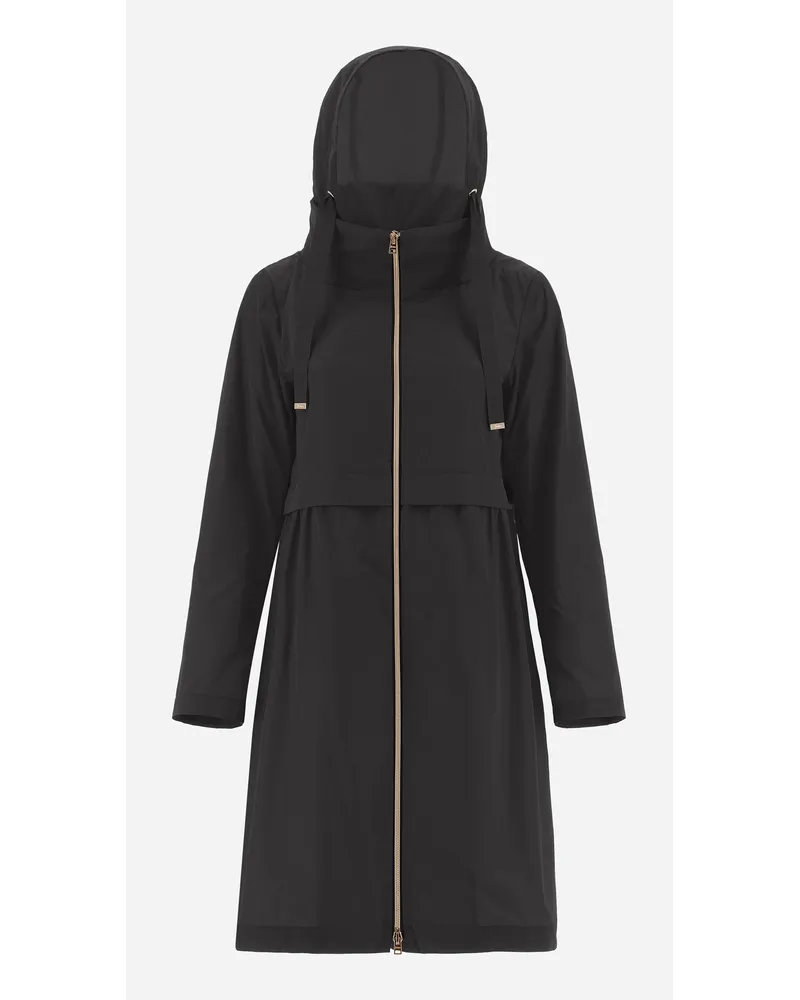 Herno Langer New Techno Taffeta' Parka Schwarz