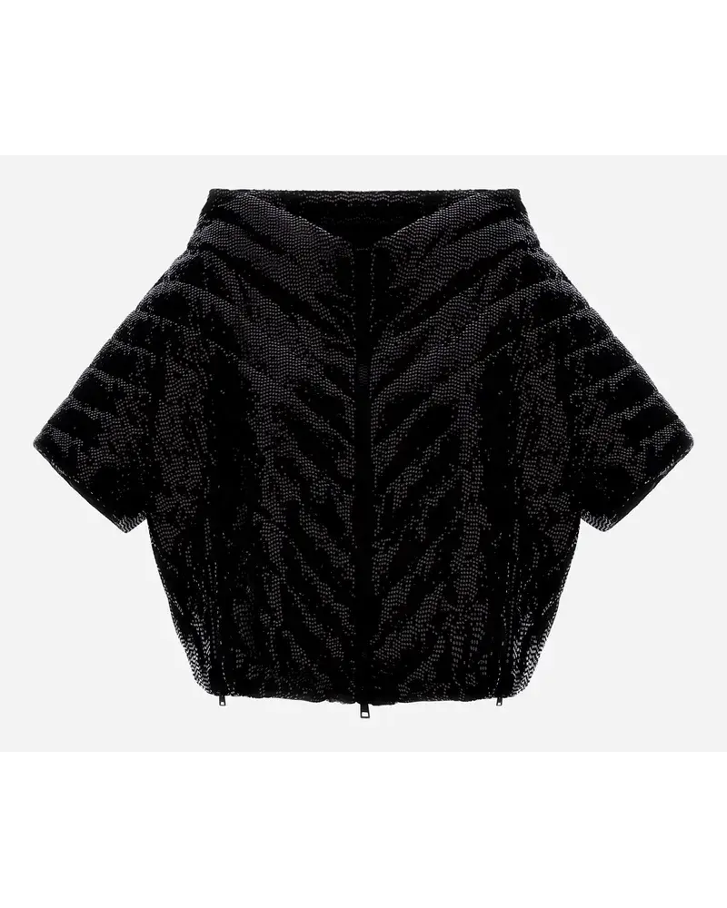 Herno Micro Sequin Jacke In A Linie Schwarz