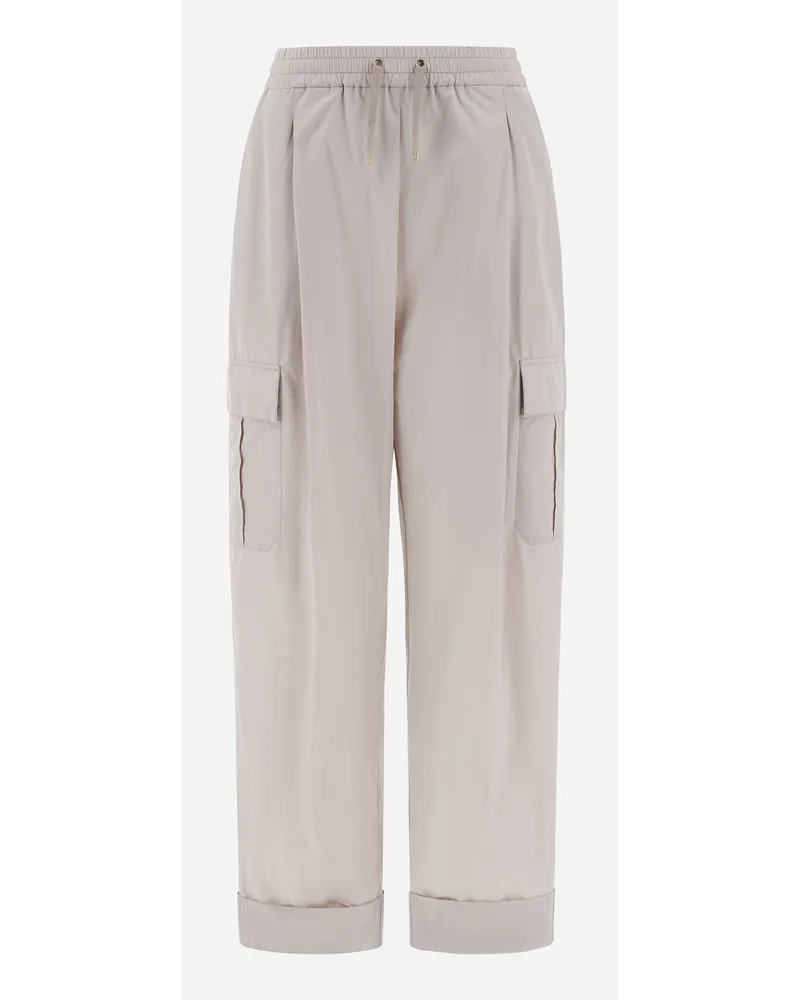Herno New Techno Taffeta' Cargohose Perlgrau