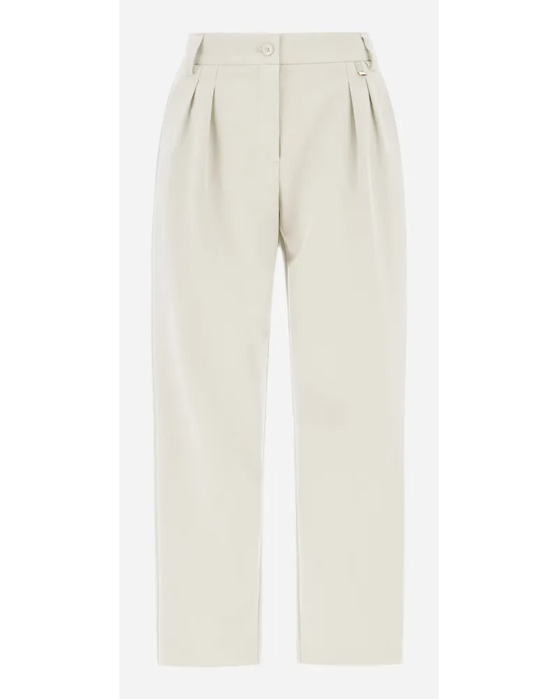 Herno Plissierte Viscose Effect Hose Perlgrau