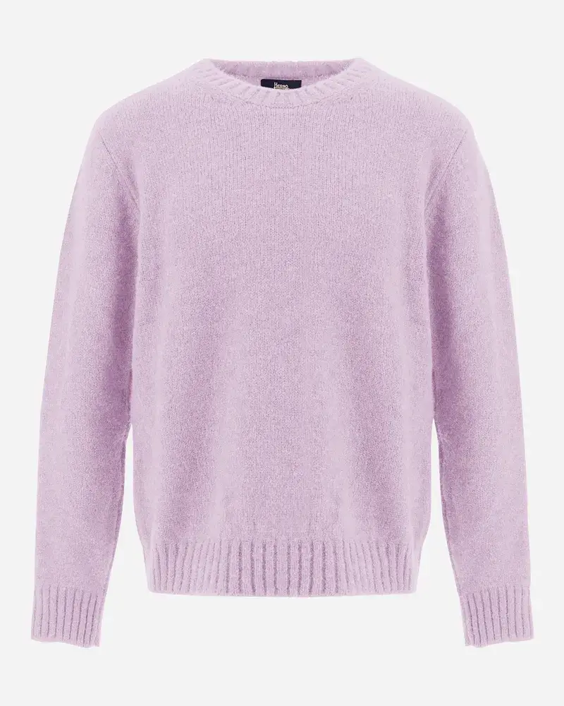 Herno Pullover Aus Plain Alpaca Wool Rosa