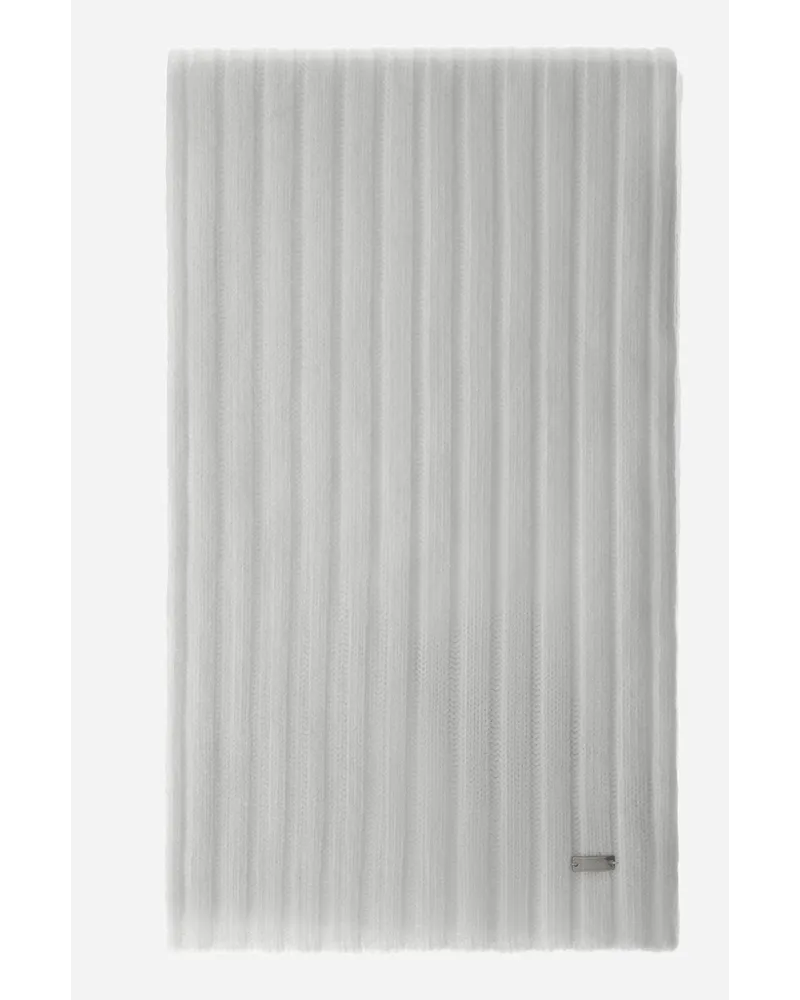 Herno Schal Resort Aus Infinity Wool Rib Grau