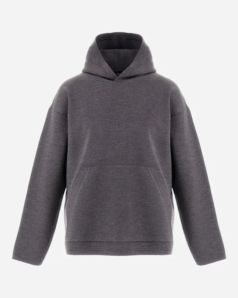 Herno Sweatshirt Aus Endless Tubular Wool Grau