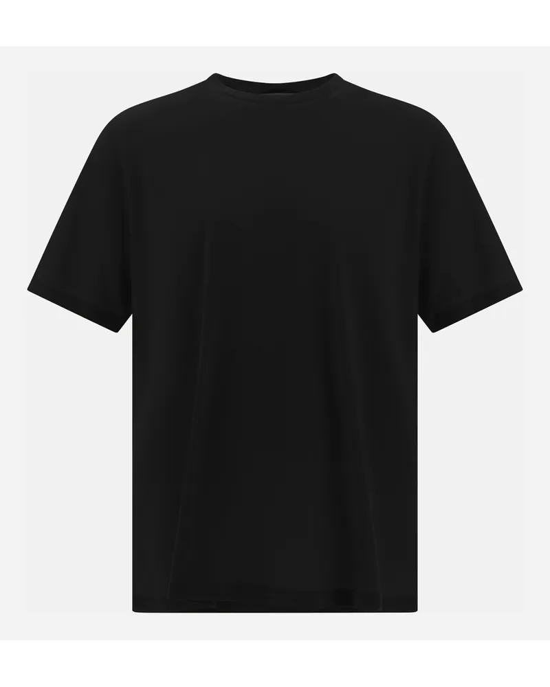 Herno T Shirt Aus CrêPe Jersey Schwarz