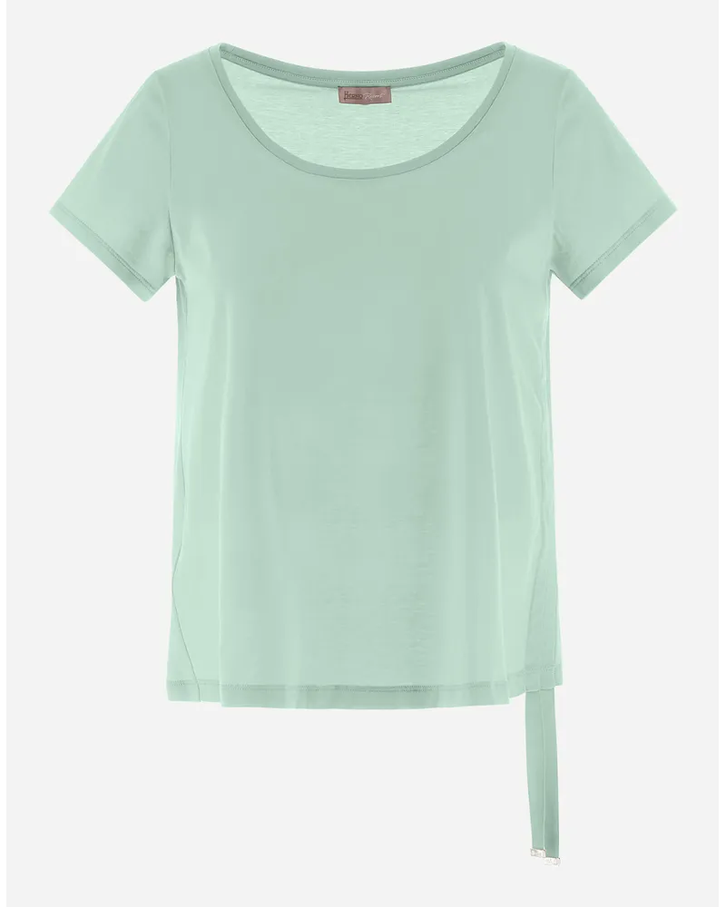 Herno T Shirt Resort Aus Cool Cot PastellgrüN